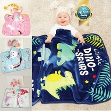 Image of Kids Super Soft Warm Cosy Blanket for Boys & Girls Bed Throw Children Unicorn