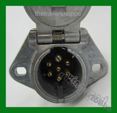 7 Way Socket Semi Trailer Truck Light Connector Round Split Pin Receptacle Plug