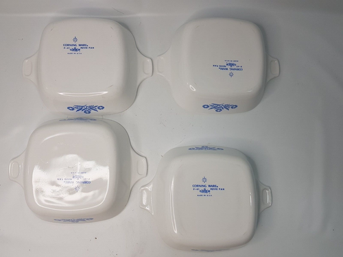 4 Vintage Corning Ware Cornflower Blue Petite Pan P-41 with LIDS Made in USA - Picture 10 of 11