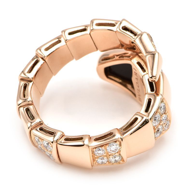 BVLGARI Serpenti Viper Ring S K18PG Bellows Design Snake Onyx P0012689 BVLGARI Serpenti Viper Ring S K18PG Bellows Design Snake Onyx P0012689