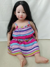 28in Huge Size Toddler Girl Doll Reborn Baby Rooted Hair Handmade Toy XMAS GIFT