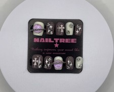 Set unghie acriliche manicure stampa istantanea 10 pezzi donna ragazza donna 