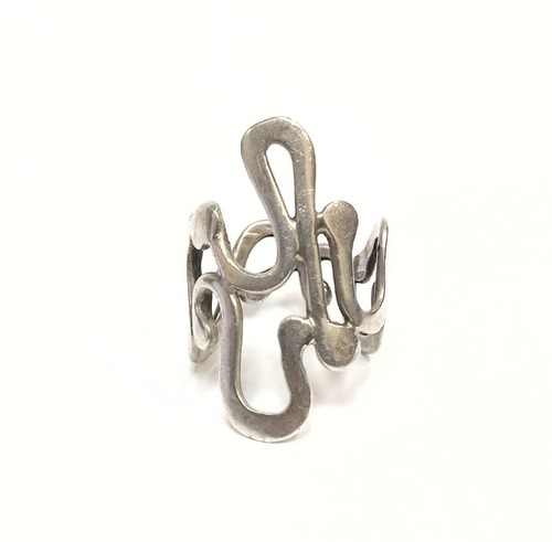 Risley Sterling Silver Squiggly Eternity Ring Size 8 1/2