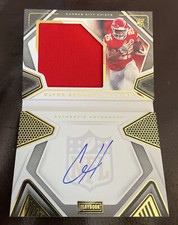 2020 PANINI PLAYBOOK FOOTBALL CLYDE EDWARDS-HELAIRE RELIC AUTO BK GOLD RC 70/99