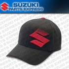 NEW SUZUKI S FADE BLACK/RED LOGO FLEXFIT HAT L/XL GSXR RMZ DRZ BUSA 990A0-17107