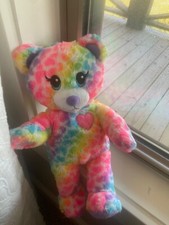 Build-a-Bear Rainbow Neon collectible kids bold Cheetah Leopard Bear plush toy