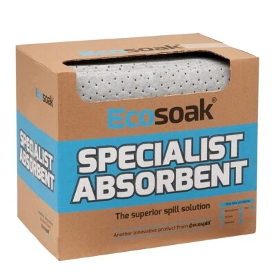 ECOSPILL ECOSOAK EcoSpill 0.7L Water Oil Spill Pads Maintenance Absorbent Pads Mat 40cm x 35cm