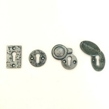 Pewter Antique Iron Round / Rectangle/ Oval Lock Keyhole Cover Plates/Escutcheon