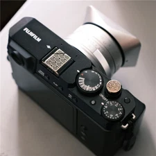 Japanese Seigaiha Camera Release Button Hot Shoe Cover Brass For Nikon Fujifilm