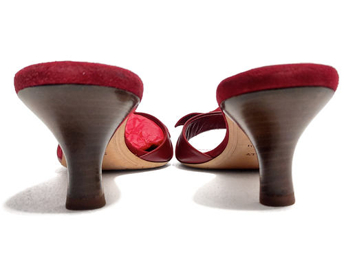 Bally Russe Red Bonfire Lamb Nappa Size 9 US Slides (0100) - Picture 7 of 12