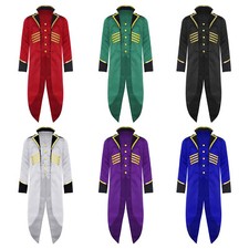 Kids Boys Steampunk Party Medieval Vintage Tailcoat Halloween Tuxedo Jacket