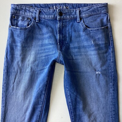 Denham Monroe Girlfriend Tapered blaue Damenjeans Größe 10 W29 L32 (445B)