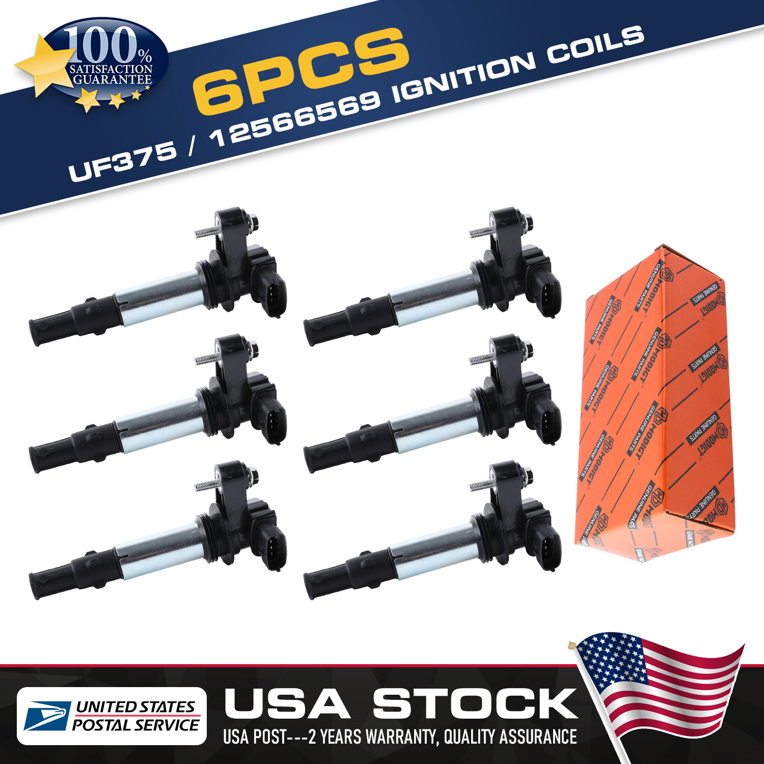 2004-2009 Cadillac CTS 6Pcs Ignition Coils UF375 12566569 12629037