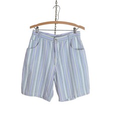 vintage 90s y2k high waisted striped jean shorts 29" waist mom denim pastel vtg