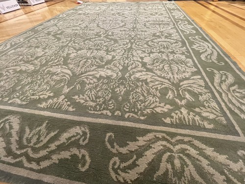 NWT Concepts International Brocade Celadon 6’ x 9’ Rug Wool & Silk Hand Knotted - Picture 4 of 6