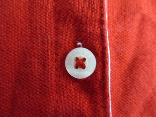 Tommy Hilfiger women's slim fit polo shirt top red M short sleeve button front - Picture 7 of 11