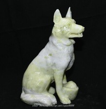 Chinese Natural Lantian Jade Fengshui 12 Zodiac Year Dog Animal Yuanbao Statue