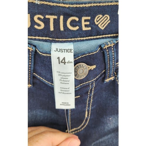 New NWT Justice Lot Of 2 Skinny Jeans Size 14 Girls Comfort Pants - Picture 7 of 8