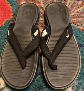 Nike Ultra CELSO THONG FLIP FLOP SANDALS SIZE 6 WOMEN Slippers Black White 886912266136 | eBay
