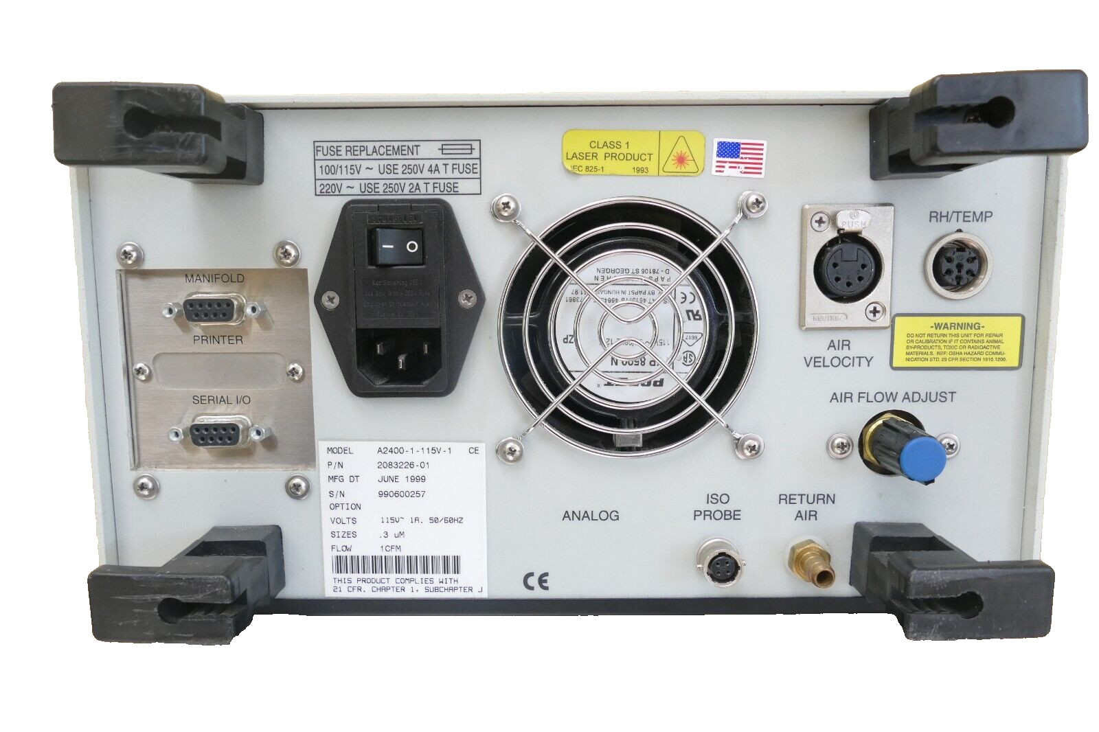 Met One Laser Particle Counter A2400-1-115V-1  (P/N 2083226-01)      (See VIDEO)