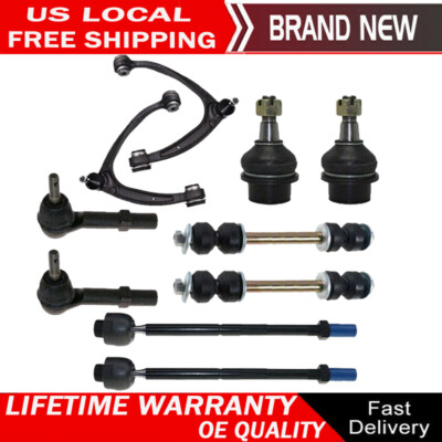 Front Upper Control Arms & Ball Joints Tierods for 07-13 Silverado Yukon XL 1500