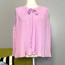 Vici Exclusive Lavender Pink Purple Pleated Oversized Blouse Top NEW Small