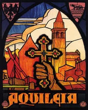 POSTER AQUILEIA CHRISTIAN CROSS CHURCH ITALY TRAVEL VINTAGE REPRO FREE S/H