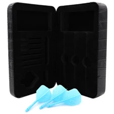 CUESOUL Professional Luxury PU Dart Case with Blue Big Wing Shape Dart Flights