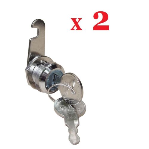 2 X "BRAND NEW CUPBOARD / DRAWER SAFE DOOR LOCK + 2 KEYS" - Foto 1 di 3