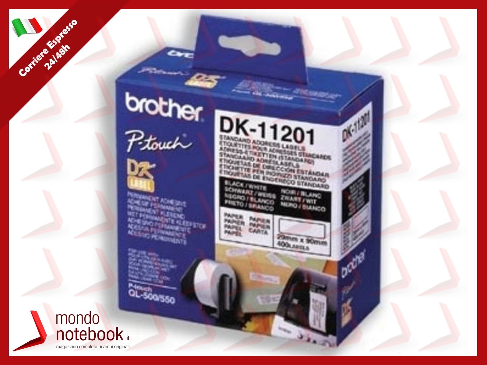 Original Brother DS Labels 29x90mm 400pcs For QL-500 DK-11201