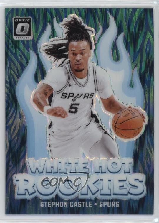 2024 Donruss Optic White Hot Rookies Green Shock Prizm 61/149 Stephon Castle 0t1
