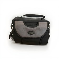 Vintage Zing Padded Camera Bag Case w/ Shoulder Strap Gray/Black 8" Wide