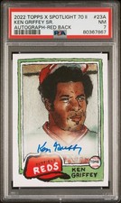 2022 Topps Spotlight 70 II Andy Friedman PSA Ken Griffey Auto /10 Red Back 05/10