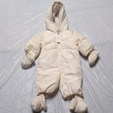 Baby Gap Cream Puffer One Piece Snowsuit Bunting Size 0-6 Months NWT