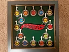 Hot Wheels Redline  All Original 16  Badges framed and matted with HW Logo