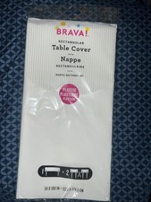 Brava Rectangular Table Cover 54" x 108"  White 