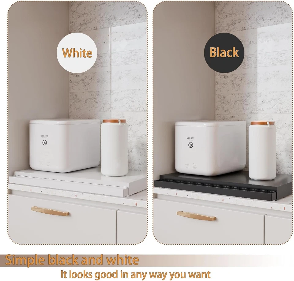 Soporte para microondas de acero con cajones y estantes extraíbles, organizador de encimera Foto 4 de 4