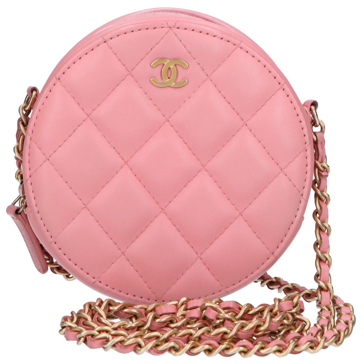 Chanel 27th Lambskin Matelasse Chain Shoulder Bag in Black r8_0707