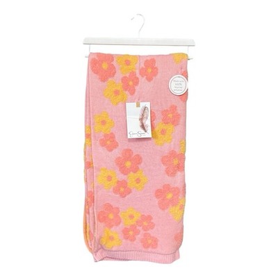 Jessica Simpson Pink Floral Decorative Throw Blanket Kids 50 x60 