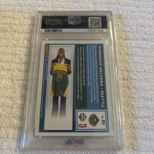 2025 PANINI DONRUSS WNBA 89 DOMINIQUE MALONGA HOLO PSa 10 Rated Rookie Storm  - Afbeelding 13 van 13