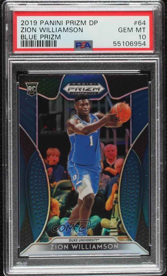 2019-20 Panini Prizm Draft Picks Blue Zion Williamson #64 PSA 10 GEM MT uk2