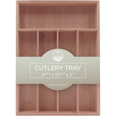 Silverware Organizer Premium Bamboo Cutlery Organizer Tray - Kitchen Drawer O...