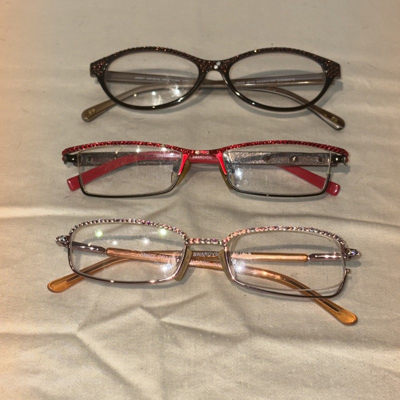 JC Jimmy Swarovski Crystal Readers  REPAIR Lot Of 3