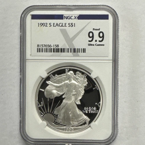 1992-S $1 American Silver Eagle NGC Proof 9.9 (PF69)