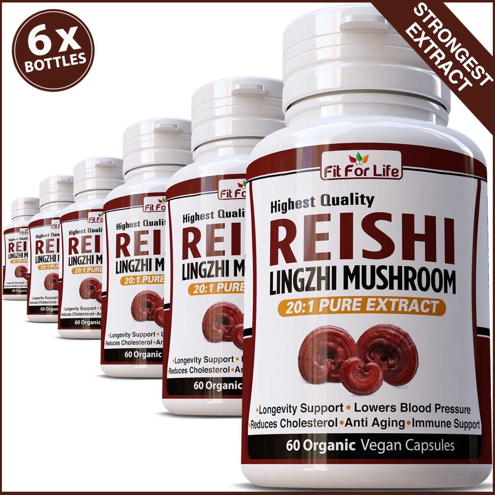 360 CAPSULES ORGANIC REISHI MUSHROOM EXTRACT IMMUNE PILLS LINGZHI BLOOD PRESSURE