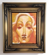 Marlene Dietrich Original Acrylic Painting Art by Paul Alexander 12" x 16"
