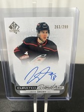 2024-25 SP Authentic JACK DRURY Curated Signatures Auto /299 Carolina #SPC-JD