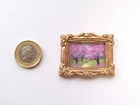DOLLS HOUSE ORIGINAL HAND PAINTED 1:48 SIGNED BLOSSOM TREES  LANDSCAPE PAINTING