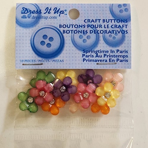 Botones Dress It Up Primavera en París Jesse James Adorno Espalda Plana - Imagen 1 de 2