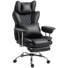 HOMCOM Office Chair, High Back Leathaire Desk Chair for Home, Black